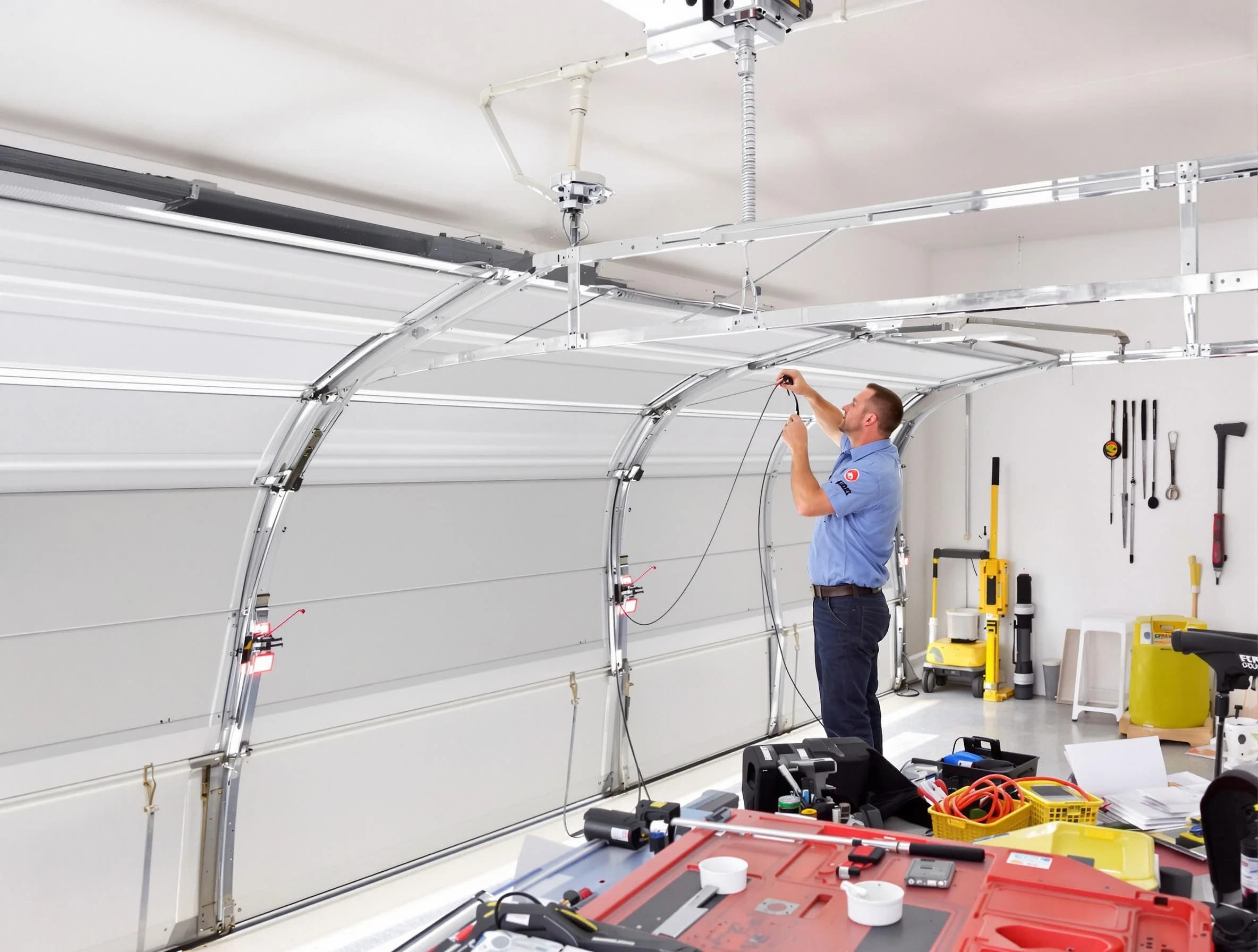 Garage door cable repair service by Los Chaves Garage Door Repair in Los Chaves