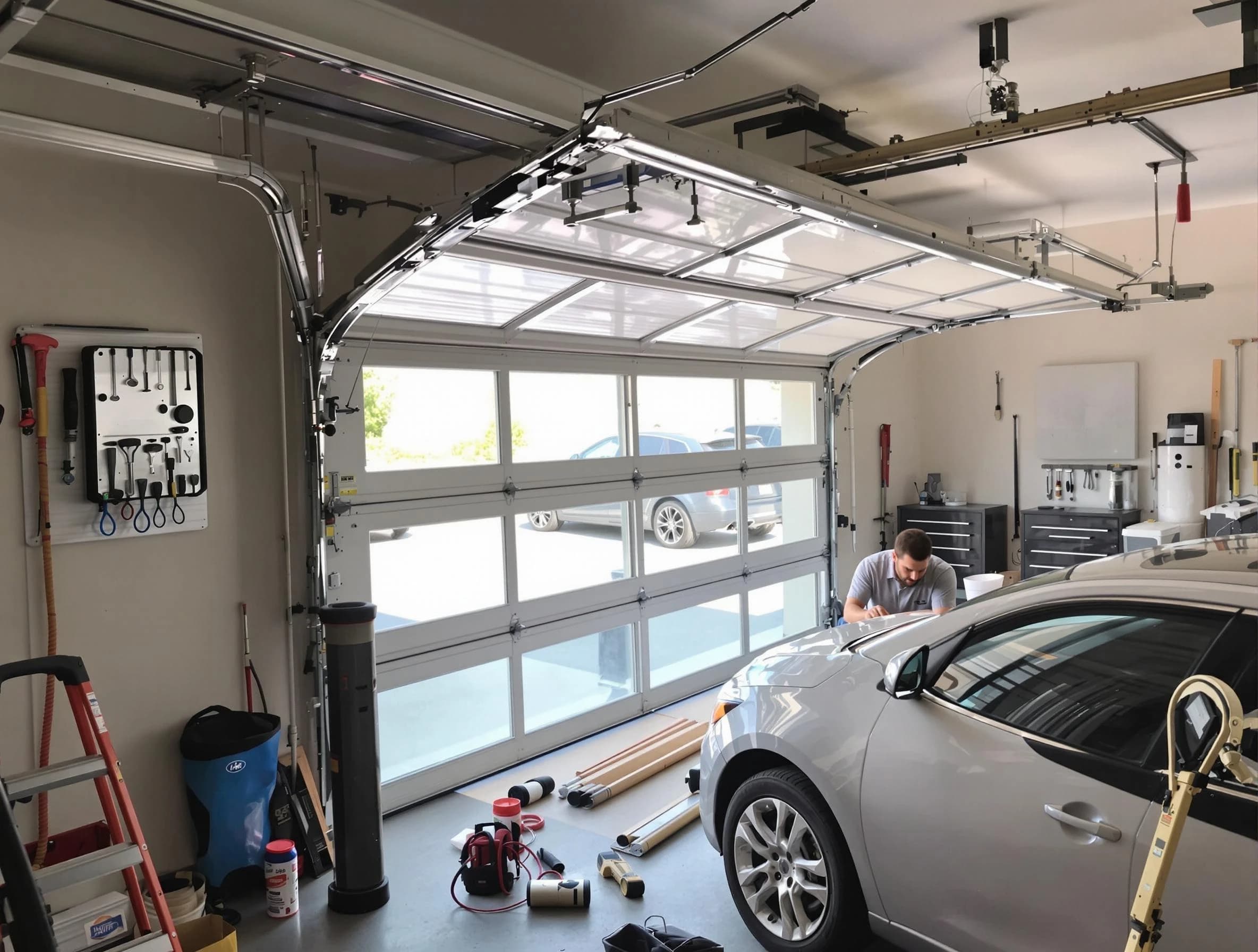 Garage door noise reduction service by Los Chaves Garage Door Repair in Los Chaves