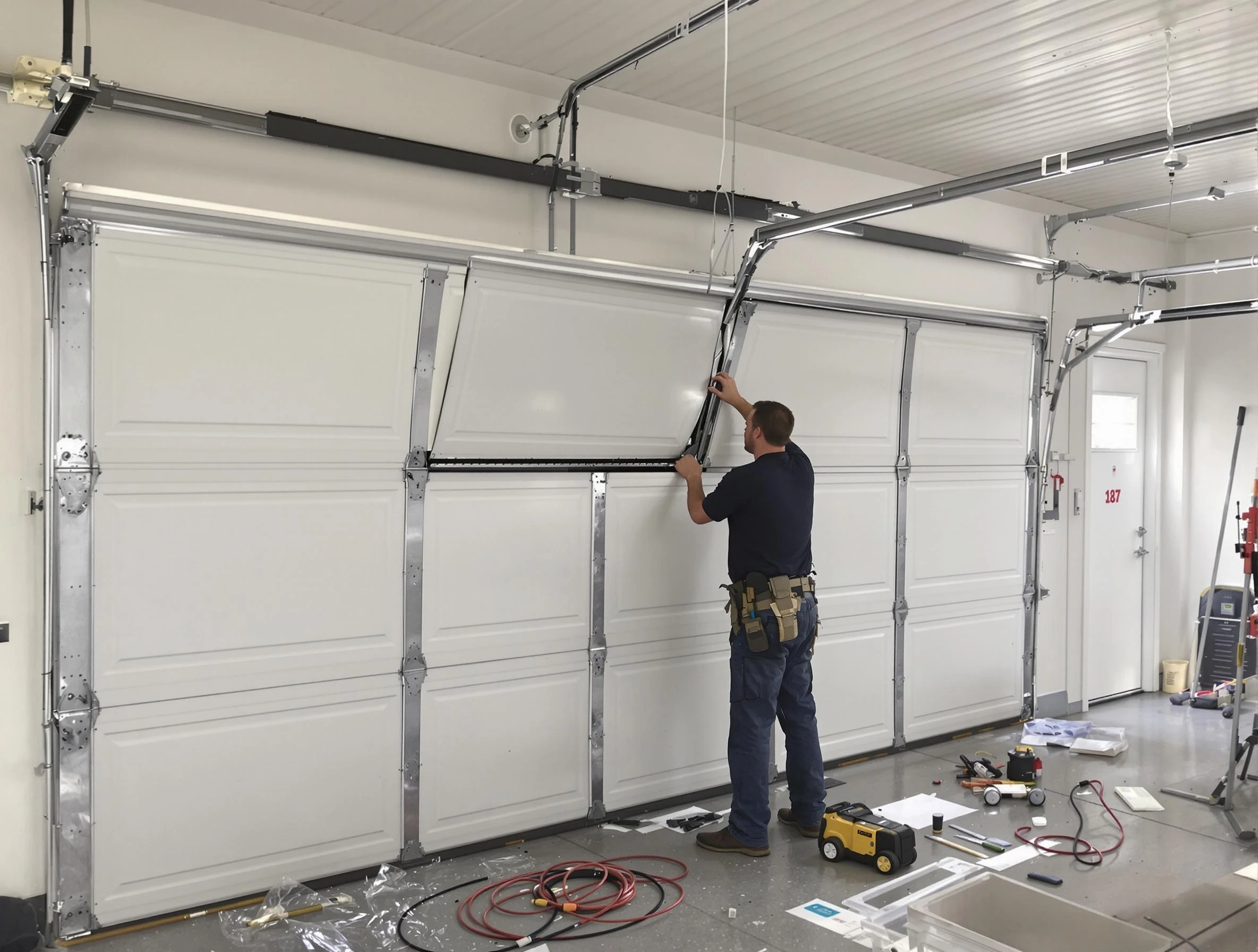 Garage Door Section Replacement in Los Chaves