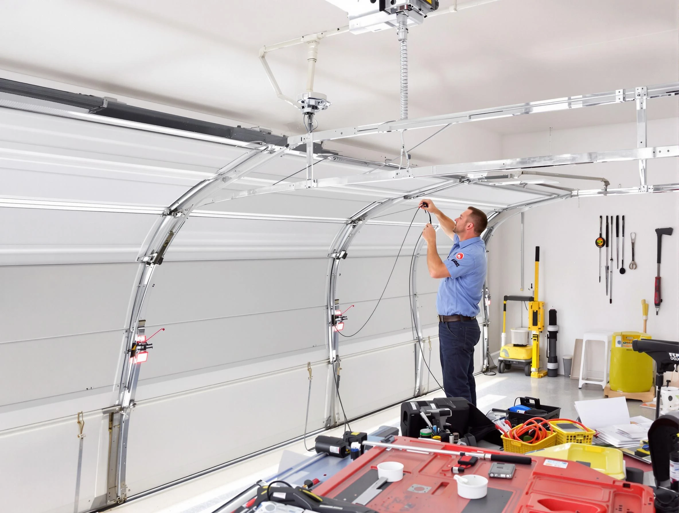 Garage door cable repair service by Los Chaves Garage Door Repair in Los Chaves
